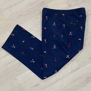 Brooks Brothers Golf Pants 34x30 Navy Embroidered 19th Hole VTG 80s USA